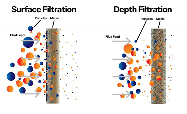 Filter cartridges play two roles in filter housing: surface filtration and depth filtration.