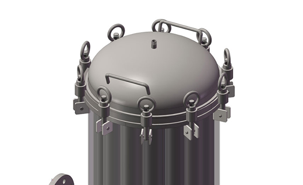 Cartridge filter housing for liquid filtration