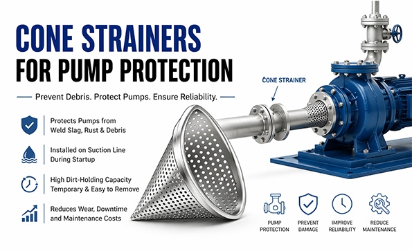 ow to protect pump using cone strainer