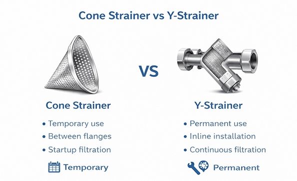 Cone Strainer vs Y-Strainer
