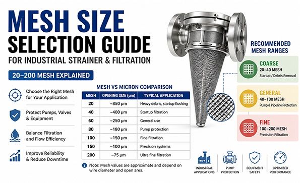 Mesh Size Selection Guide for Industrial Strainer and Filtration (20–200 Mesh Explained)
